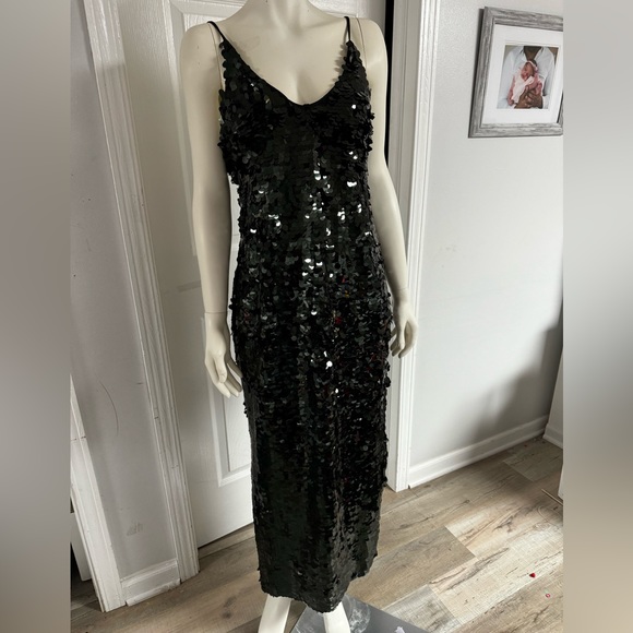 Free People Emerald Green Sequin Dress - Picture 3 of 12